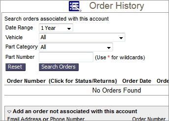 search order history