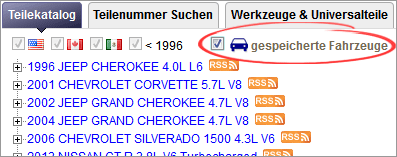 Teile fr die Fahrzeugliste finden