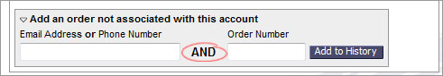 associate past orders with my account