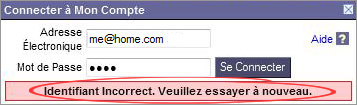 identifiant invalide
